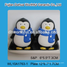 Cute ceramic penguin salt and pepper set for restaurant